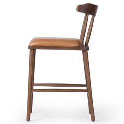 Bella Modern Classic Brown Leather Windsor Counter Stool|