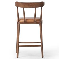 Bella Modern Classic Brown Leather Windsor Counter Stool|