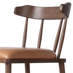 Bella Modern Classic Brown Leather Windsor Counter Stool|