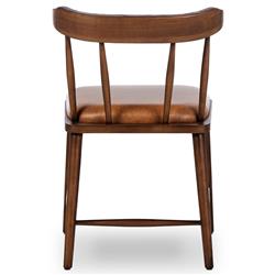 Bella Modern Classic Brown Leather Windsor Dining Side Chair|