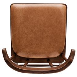 Bella Modern Classic Brown Leather Windsor Dining Side Chair|