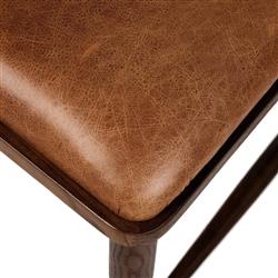 Bella Modern Classic Brown Leather Windsor Dining Side Chair|