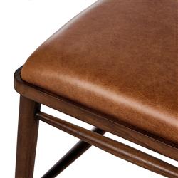 Bella Modern Classic Brown Leather Windsor Dining Side Chair|
