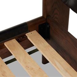 Hadley Rustic Lodge Black Leather Tufted Bed - Queen|