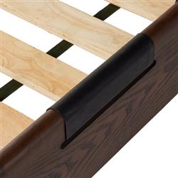 Hadley Rustic Lodge Black Leather Tufted Bed - Queen|