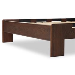 Hadley Rustic Lodge Black Leather Tufted Bed - Queen|