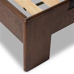 Hadley Rustic Lodge Black Leather Tufted Bed - Queen|