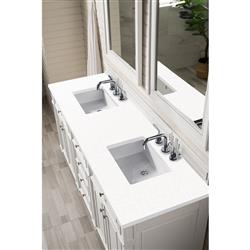 Fynn French Country White Zeus Quartz White Wood Double Vanity Sink - 72"|