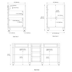 Fynn French Country White Zeus Quartz Brown Wood Double Vanity Sink - 72"|