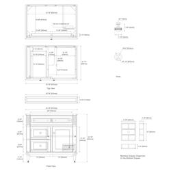 Gareth French Country Carrara Marble Whitewashed Wood Vanity Sink - 36"|