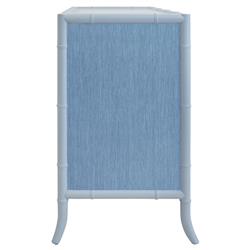 Worlds Away Beckett Modern Classic Blue Bamboo Grasscloth Chest|