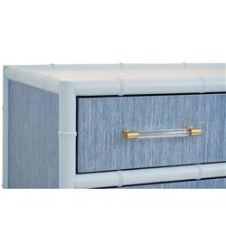 Worlds Away Beckett Modern Classic Blue Bamboo Grasscloth Chest|