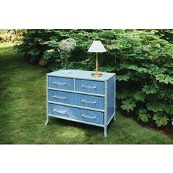 Worlds Away Beckett Modern Classic Blue Bamboo Grasscloth Chest|
