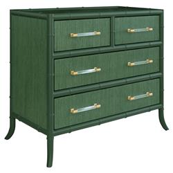 Worlds Away Beckett Modern Classic Green Bamboo Grasscloth Chest|