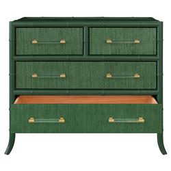 Worlds Away Beckett Modern Classic Green Bamboo Grasscloth Chest|