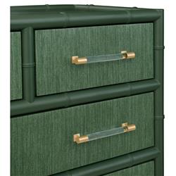 Worlds Away Beckett Modern Classic Green Bamboo Grasscloth Chest|
