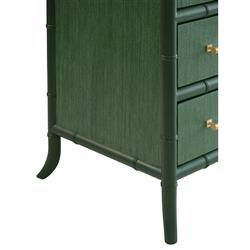 Worlds Away Beckett Modern Classic Green Bamboo Grasscloth Chest|
