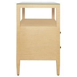 Worlds Away Douglas Coastal Beach Natural Grasscloth Nightstand|