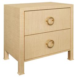 Worlds Away Edelman Modern Classic Natural Grasscloth Side Table|