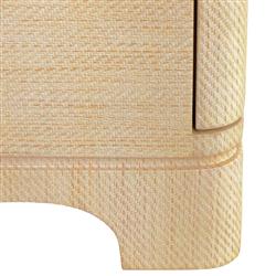 Worlds Away Fortune Modern Classic Natural Grasscloth Side Table|