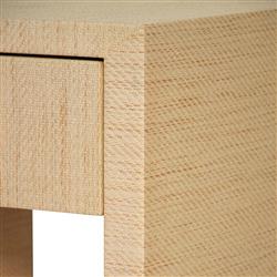 Worlds Away Malcolm Modern Classic Natural Grasscloth Side Table|