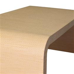 Worlds Away Newbury Modern Classic Natural Grasscloth Rectangular Coffee Table|