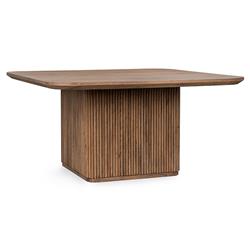 Velle Coastal Beach Brown Oak Square Dining Table - 60"|