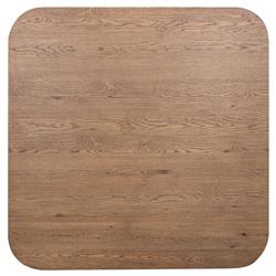 Velle Coastal Beach Brown Oak Square Dining Table - 60"|