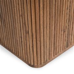 Velle Coastal Beach Brown Oak Square Dining Table - 60"|