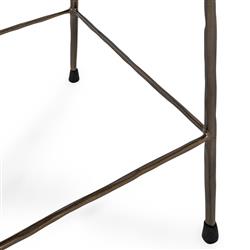 Geraldine Industrial Loft Brown Hair On Hide Iron Spindle Backless Counter Stool|