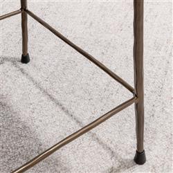 Geraldine Industrial Loft Brown Hair On Hide Iron Spindle Backless Counter Stool|