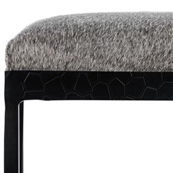Geraldine Industrial Loft Grey Hair On Hide Iron Spindle Backless Counter Stool|