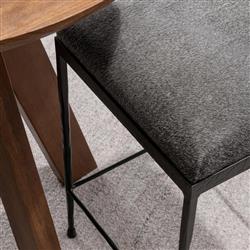 Geraldine Industrial Loft Grey Hair On Hide Iron Spindle Backless Counter Stool|