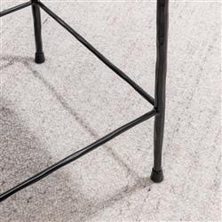 Geraldine Industrial Loft Grey Hair On Hide Iron Spindle Backless Counter Stool|