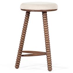 Tobi Rustic Lodge Brown Oak Wood Spindle Backless Counter Stool|