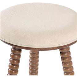 Tobi Rustic Lodge Brown Oak Wood Spindle Backless Counter Stool|