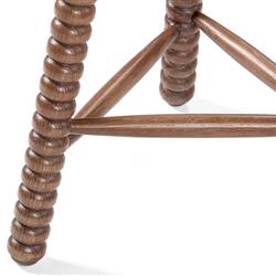 Tobi Rustic Lodge Brown Oak Wood Spindle Backless Counter Stool|