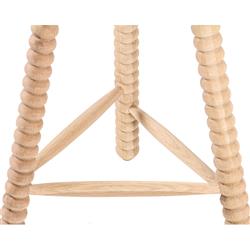 Tobi Rustic Lodge Natural Oak Wood Spindle Backless Counter Stool|