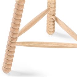 Tobi Rustic Lodge Natural Oak Wood Spindle Backless Counter Stool|