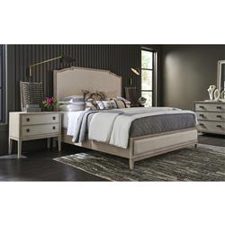 Chelle French Country Beige Panel Oak Wood Bed - Queen|