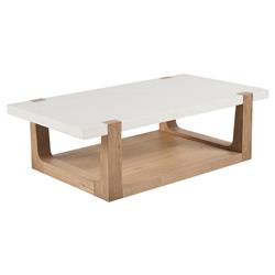 Beatrix Modern Classic White Quartz Natural Oak Coffee Table|