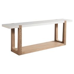 Beatrix Modern Classic White Quartz Natural Oak Console Table|