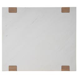 Beatrix Modern Classic White Quartz Natural Oak Side Table|