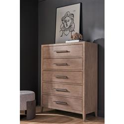 Greig Modern Classic Grey Oak Wood Tall Chest|