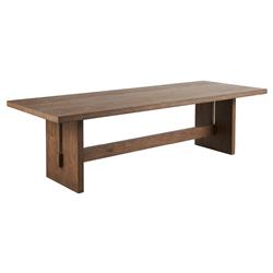 Adam Rustic Lodge Brown Oak Rectangular Dining Table - 108"|