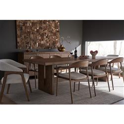 Adam Rustic Lodge Brown Oak Rectangular Dining Table - 108"|