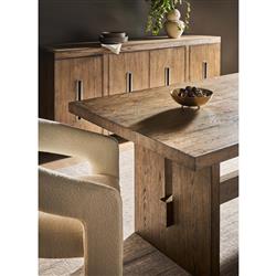 Adam Rustic Lodge Brown Oak Rectangular Dining Table - 108"|