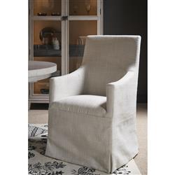 Gerald Modern Classic Beige Slipcovered Dining Arm Chair|
