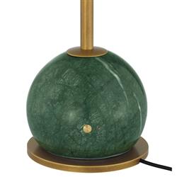 Jules Mid Century Antique Brass Green Marble Cordless Table Lamp|