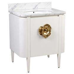 Sazana Modern Classic Carrara Marble White Oak Vanity Sink - 30"|